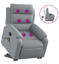 Fauteuil de massage inclinable Gris clair Tissu