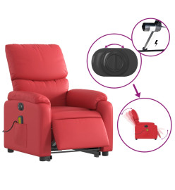 Fauteuil inclinable de massage électrique rouge similicuir