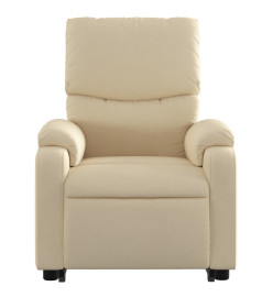 Fauteuil inclinable électrique crème tissu