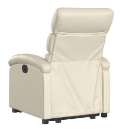 Fauteuil inclinable électrique crème similicuir