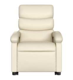 Fauteuil inclinable électrique crème similicuir