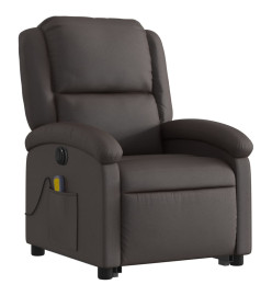 Fauteuil inclinable de massage électrique marron foncé