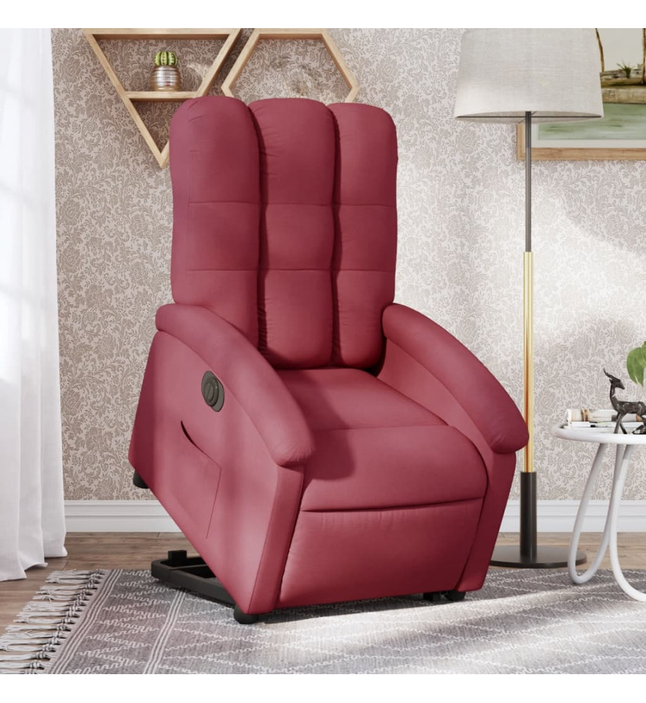 Fauteuil inclinable électrique rouge bordeaux tissu