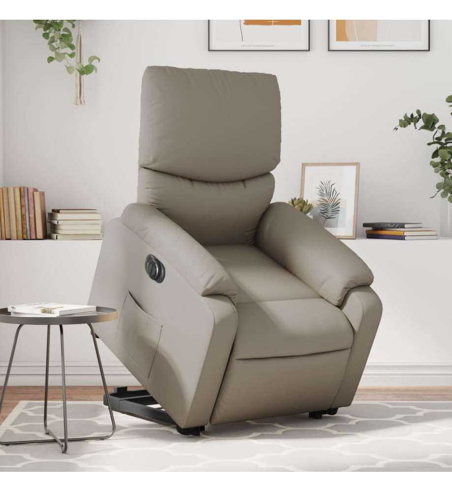 Fauteuil inclinable électrique cappuccino similicuir