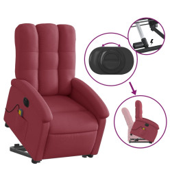 Fauteuil inclinable de massage électrique Rouge bordeaux Tissu