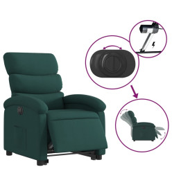 Fauteuil inclinable électrique vert foncé tissu