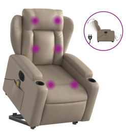 Fauteuil inclinable de massage électrique cappuccino similicuir