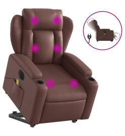 Fauteuil inclinable de massage électrique marron similicuir