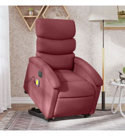 Fauteuil inclinable de massage électrique Rouge bordeaux Tissu