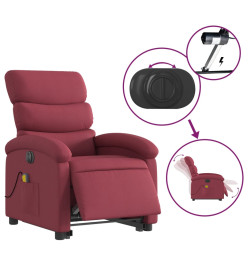 Fauteuil inclinable de massage électrique Rouge bordeaux Tissu