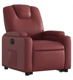 Fauteuil inclinable électrique rouge bordeaux similicuir