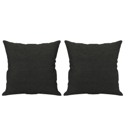 Ensemble de canapés 2 pcs avec coussins noir tissu