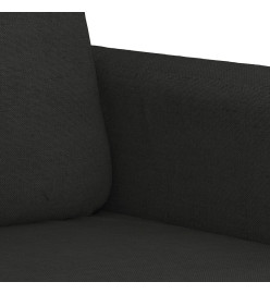 Ensemble de canapés 2 pcs avec coussins noir tissu