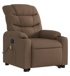 Fauteuil de massage inclinable Marron Tissu