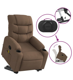 Fauteuil de massage inclinable Marron Tissu