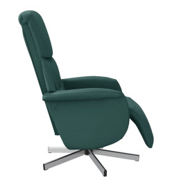 Fauteuil inclinable avec repose-pieds vert foncé tissu