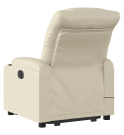 Fauteuil inclinable de massage Crème Similicuir