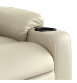 Fauteuil inclinable de massage Crème Similicuir