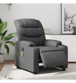 Fauteuil de massage inclinable électrique gris similicuir