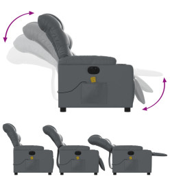 Fauteuil de massage inclinable électrique gris similicuir