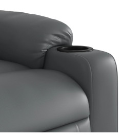 Fauteuil de massage inclinable électrique gris similicuir