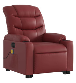 Fauteuil inclinable de massage électrique rouge bordeaux