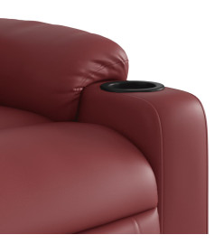 Fauteuil inclinable de massage électrique rouge bordeaux