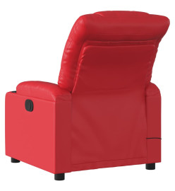 Fauteuil de massage inclinable électrique rouge similicuir