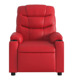 Fauteuil de massage inclinable électrique rouge similicuir