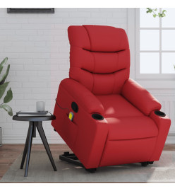 Fauteuil inclinable de massage Rouge Similicuir