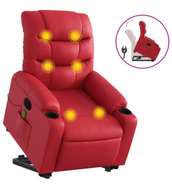 Fauteuil inclinable de massage Rouge Similicuir