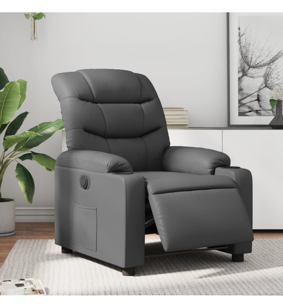 Fauteuil inclinable électrique Gris Similicuir