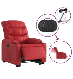 Fauteuil inclinable électrique rouge similicuir