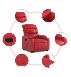 Fauteuil inclinable électrique rouge similicuir