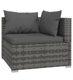 Salon de jardin 13 pcs avec coussins résine tressée gris