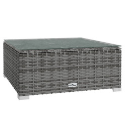 Salon de jardin 14 pcs avec coussins Gris Résine tressée