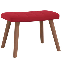 Chaise de relaxation avec repose-pied Rouge bordeaux Velours