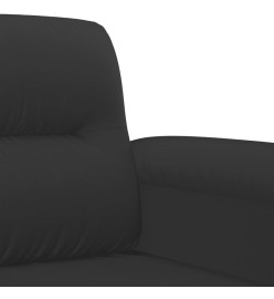 Ensemble de canapés 2 pcs avec coussins Noir Tissu microfibre