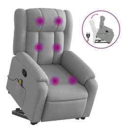 Fauteuil de massage inclinable Gris clair Tissu