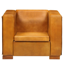 Fauteuil Brun roux Cuir véritable