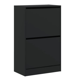 Armoire à chaussures noir 60x34x96,5 cm bois d'ingénierie