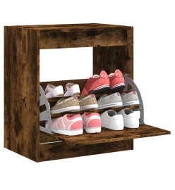 Armoire à chaussures chêne fumé 60x42x69 cm bois d'ingénierie