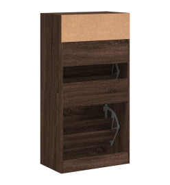 Armoire à chaussures chêne marron 60x34x116cm bois d'ingénierie