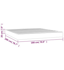Matelas de lit à ressorts ensachés Gris clair 180x200x20 cm