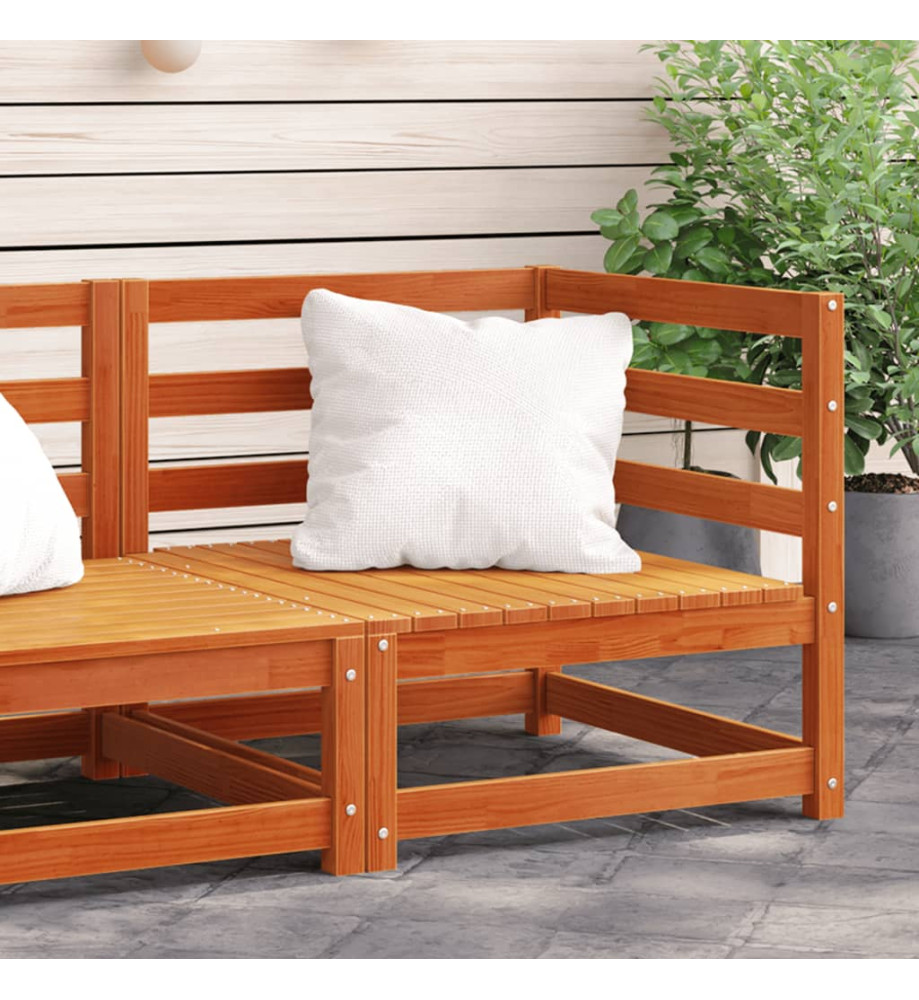 Canapé d'angle de jardin cire marron 70x70x67cm bois pin massif Canapé d'angle de jardin cire marron 70x70x67cm bois pin massif