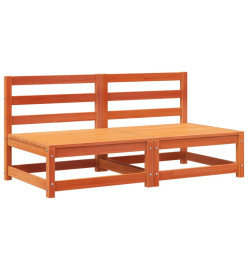 Canapés de jardin sans accoudoirs 2 pcs bois de pin massif