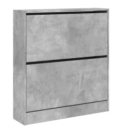 Armoire à chaussures gris béton 80x21x87,5 cm bois d'ingénierie