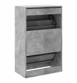 Armoire à chaussures gris béton 60x34x96,5 cm bois d'ingénierie