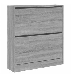 Armoire à chaussures sonoma gris 80x21x87,5cm bois d'ingénierie