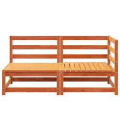 Canapé de jardin 2 places cire marron bois pin massif